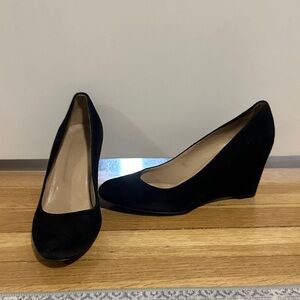 J. Crew Black Suede Wedges